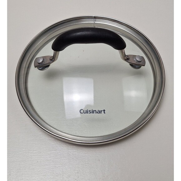Replacement Cuisinart Glass Stainless Lid Only 5-1/4" x 5-3/4" for Saucepan Pot - Picture 1 of 3